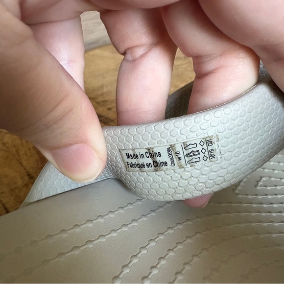 Crocs Monterey Strappy Low Wedge Sandals Cream Light Tan Women's 10 good preworn - Picture 10 of 12